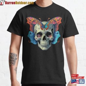 Dark Art And Macabre Imagery Gothic Aesthetic Butterfly Skull Classic T-Shirt Unisex