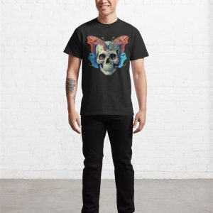 Dark Art And Macabre Imagery Gothic Aesthetic Butterfly Skull Classic T Shirt Unisex 3