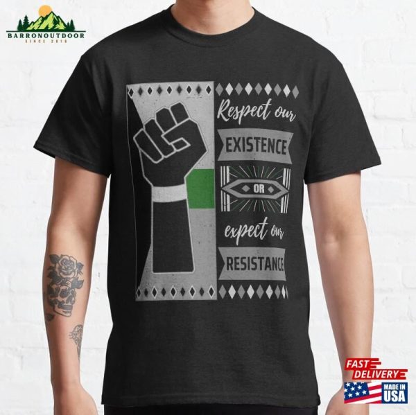 Demiromantic Flag Respect Our Existence Or Expect Resistance Classic T-Shirt Sweatshirt