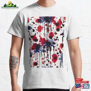 Dripping Ink Flower Chic Repeating Pattern Classic T-Shirt Sweatshirt Hoodie