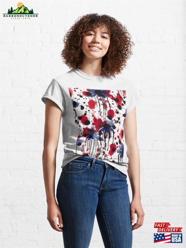 Dripping Ink Flower Chic Repeating Pattern Classic T-Shirt Sweatshirt Hoodie