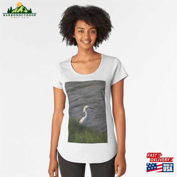 Egret In Golden Hour Premium Scoop T-Shirt Unisex