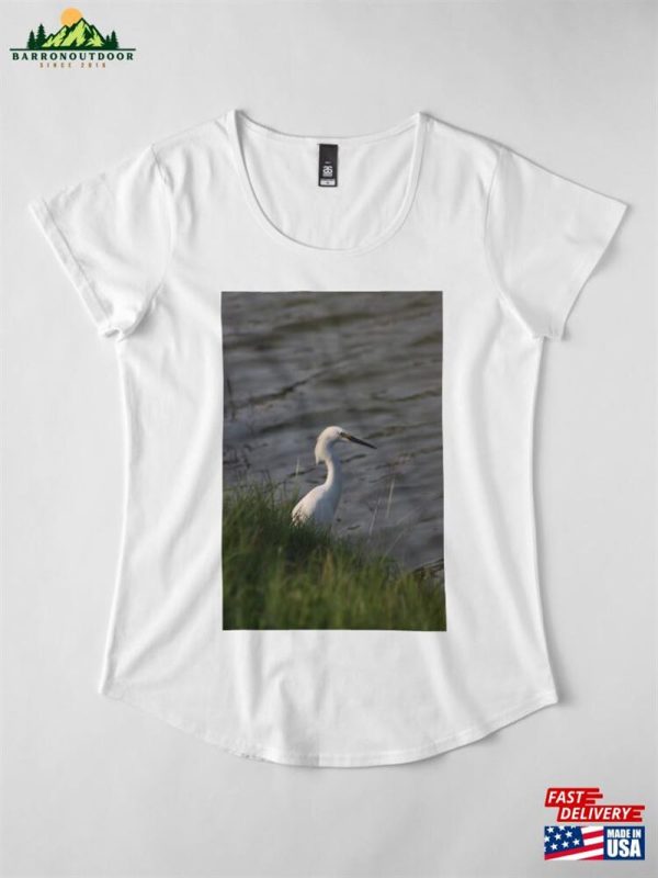 Egret In Golden Hour Premium Scoop T-Shirt Unisex