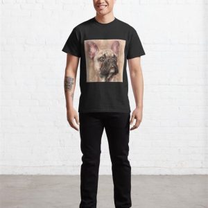 Expressive Thick Oil Painting Of A French Bulldog On Beige Background Classic T Shirt 3