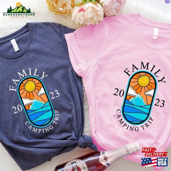 Family Friends Camping T-Shirt Matching Camp Men Kids Women Vacation Shirts Unisex Classic