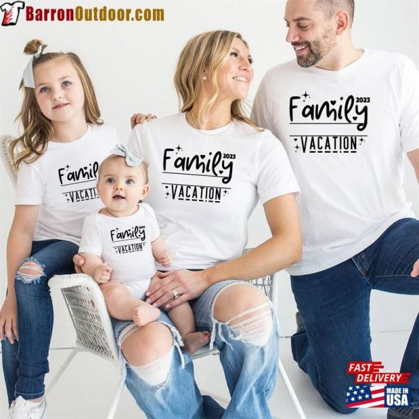 Family Vacation Shirt With Custom Name 2023 Summer Trip Unisex T-Shirt