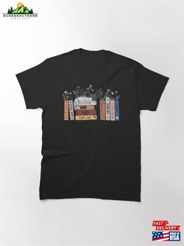 Floral Cat Book Classic T-Shirt Unisex