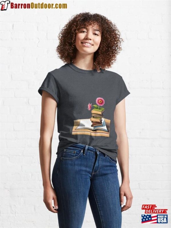 Flowers Growing From Book Sticker Classic T-Shirt