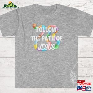 Follow The Path Of Jesus White Vbs Adult Volunteer Participant Shirt Sweatshirt Classic 4