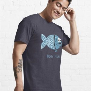 Funny Dog Fish With Bone Collar Essential T Shirt Unisex Hoodie 4