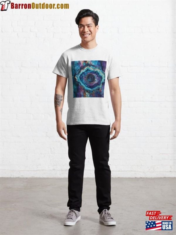 Geode Tie Dye Style Image Blues Purples Classic T-Shirt