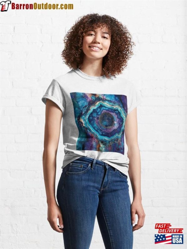 Geode Tie Dye Style Image Blues Purples Classic T-Shirt