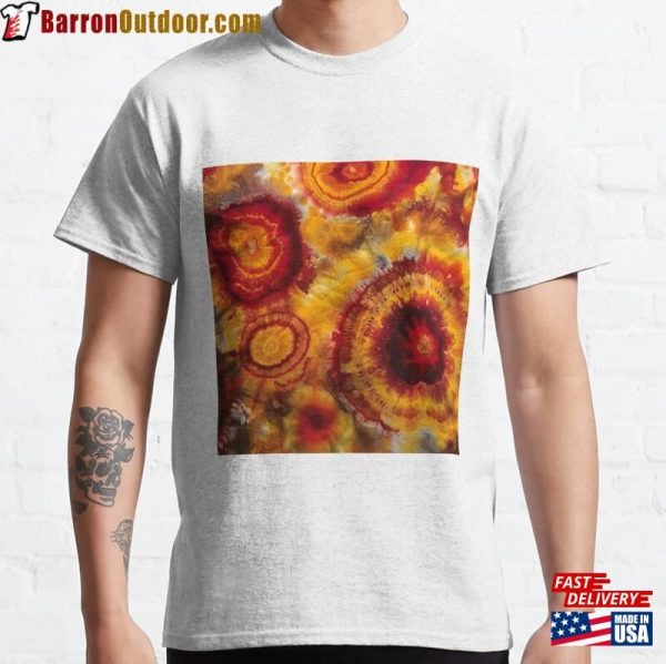 Geode Tie Dye Style Image Red Yellow Oranges Classic T-Shirt Sweatshirt Hoodie