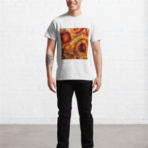 Geode Tie Dye Style Image Red Yellow Oranges Classic T Shirt Sweatshirt Hoodie 3