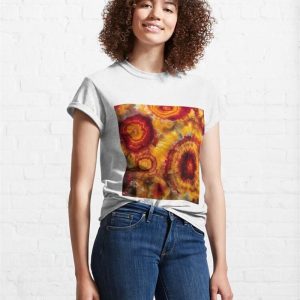 Geode Tie Dye Style Image Red Yellow Oranges Classic T Shirt Sweatshirt Hoodie 4