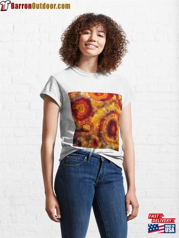 Geode Tie Dye Style Image Red Yellow Oranges Classic T-Shirt Sweatshirt Hoodie