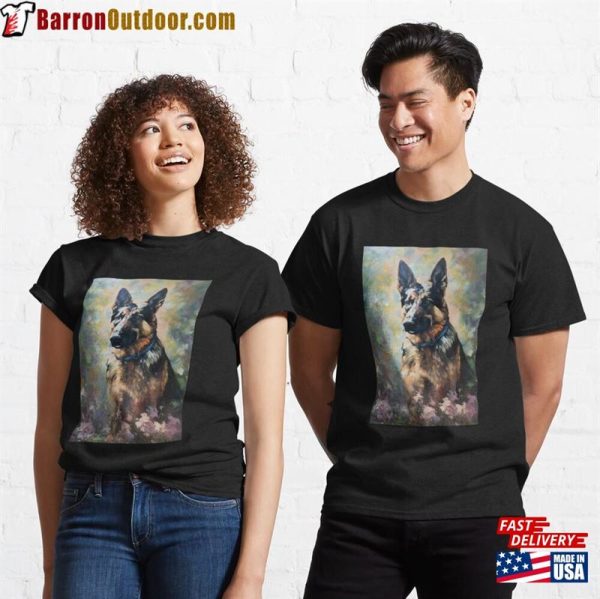 German Shepherd Impressionist Painting Classic T-Shirt Unisex Sweatshirt