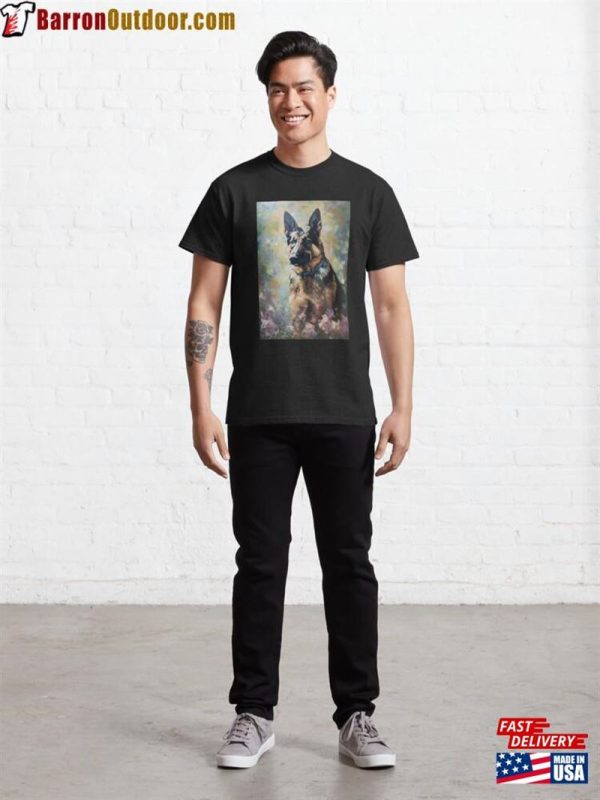 German Shepherd Impressionist Painting Classic T-Shirt Unisex Sweatshirt