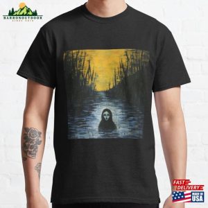 Ghostly Woman Drowning Art Brut Style Classic T-Shirt Unisex