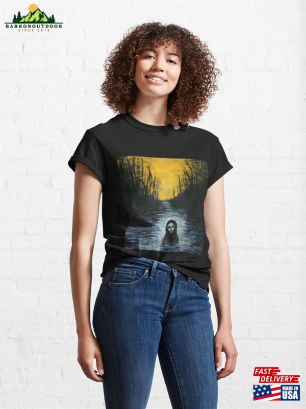 Ghostly Woman Drowning Art Brut Style Classic T-Shirt Unisex