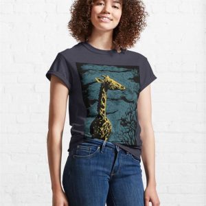 Giraffe By Night Classic T Shirt 4