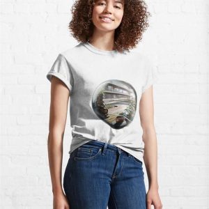 Glass Ball With Morning Cafe Classic T Shirt 4