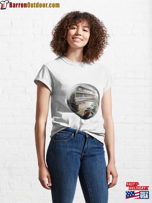 Glass Ball With Morning Cafe Classic T-Shirt