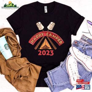 Happy Camper 2023 Shirt Marshmallow Camp Lover Unisex Sweatshirt 4