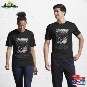 Happy Camper Camping Active T Shirt Hoodie Classic 3