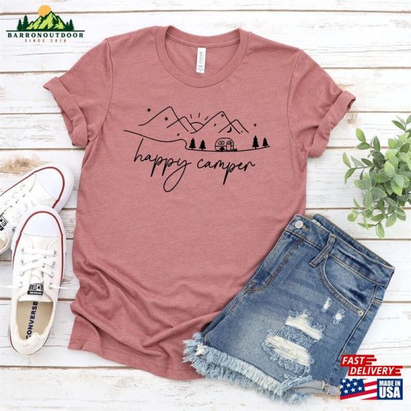 Happy Camper Shirt Adventure Camp Life Tee Unisex T-Shirt