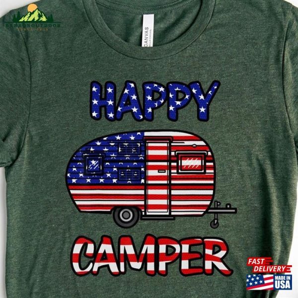 Happy Camper Shirt Funny Camping Tee Lover Unisex T-Shirt