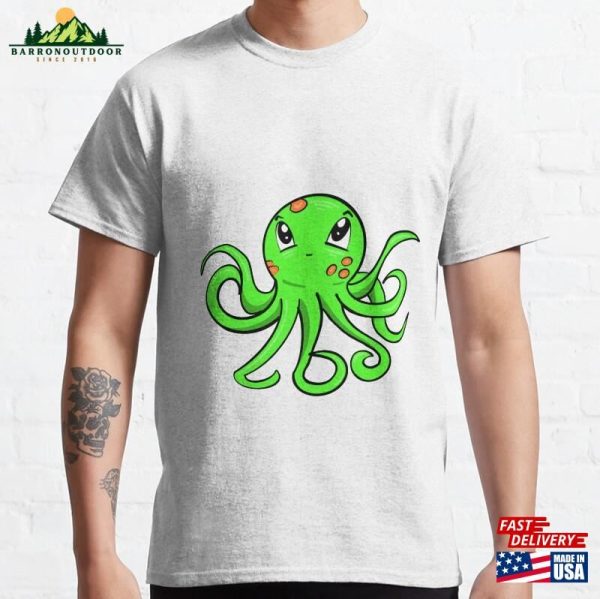 Happy Green Octopus Classic T-Shirt Sweatshirt