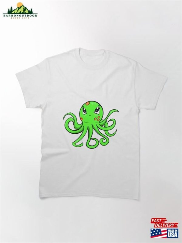 Happy Green Octopus Classic T-Shirt Sweatshirt