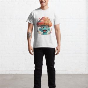 Happy Grinning Shroom Buddy Classic T Shirt Unisex 3