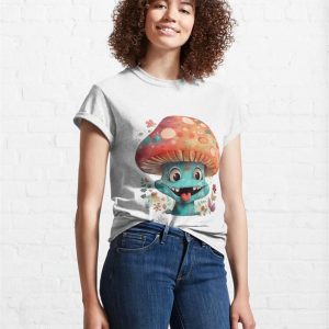 Happy Grinning Shroom Buddy Classic T Shirt Unisex 4