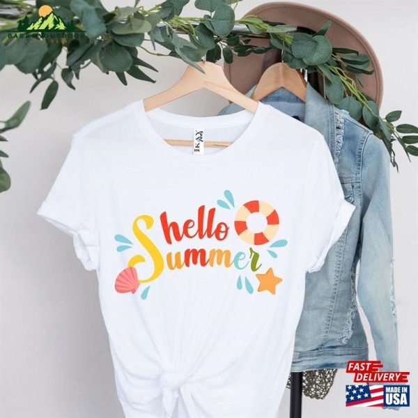 Hello Summer Shirt Family Beach Shirts Vacation Unisex T-Shirt