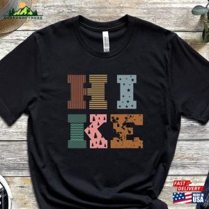 Hiking T-Shirt Cool Graphical Wander And Camp Shirt Big Letter Hoodie