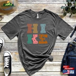 Hiking T-Shirt Cool Graphical Wander And Camp Shirt Big Letter Hoodie