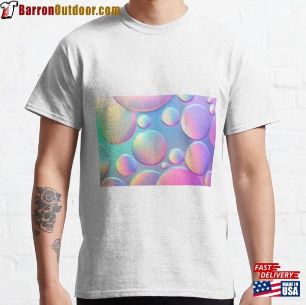 Holographic Neon Bubbles Wallpaper Background Gradient Classic T-Shirt Sweatshirt