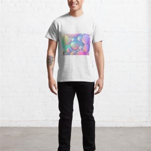 Holographic Neon Bubbles Wallpaper Background Gradient Classic T Shirt Sweatshirt 3