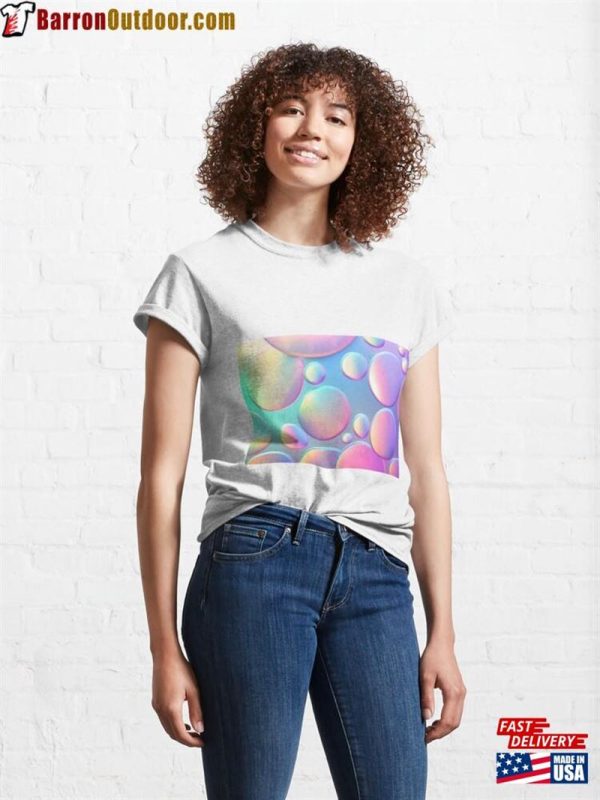 Holographic Neon Bubbles Wallpaper Background Gradient Classic T-Shirt Sweatshirt