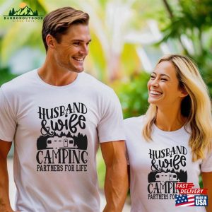 Husband And Wife Camping Partners For Life Shirt T-Shirt Nature Is Calling Shirts Classic