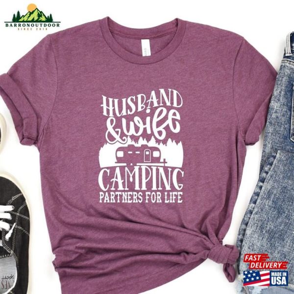 Husband Wife Camping Partners For Life Shirt Funny Sweatshirt Classic