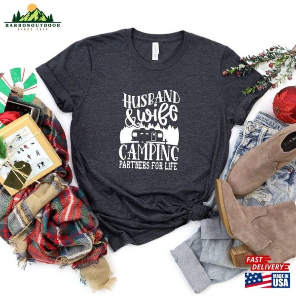 Husband Wife Camping Partners For Life Shirt Funny Sweatshirt Classic