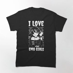 I Love Emo Girls Funny Goth Gift Classic T-Shirt Unisex