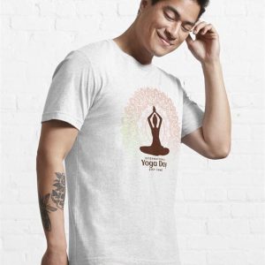 International Day Of Yoga World Posture With Mandala Poster Design Essential T Shirt Classic 4