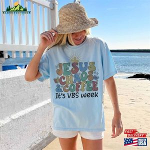 Jesus Chaos And Coffee Vbs Crew 2023 Vacation Bible School Children Sweatshirt Classic