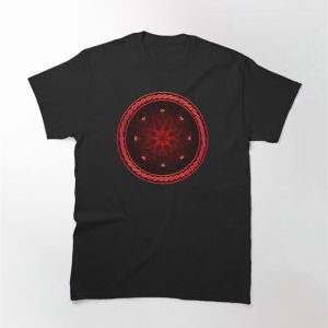 Kaleidoscope Ominous Red In Celtic Circle Frame 7 Classic T-Shirt Unisex