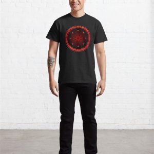 Kaleidoscope Ominous Red In Celtic Circle Frame 7 Classic T Shirt Unisex 4