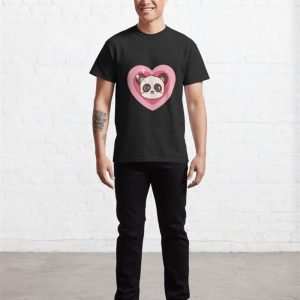 Kawaii Heart Panda Classic T Shirt 3